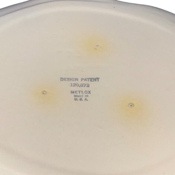 Metlox Poppy Trail MCM 737 Ceramic Bowl Free Form Edge Cream & Coral - Picture 8 of 8